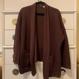 Urban Outfitters BDG maroon open-front cardigan
